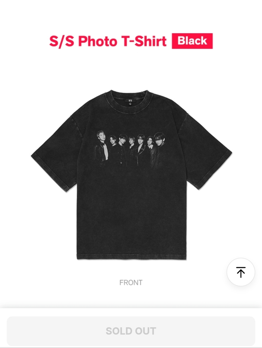 Hard To get! NWT BTS OFFICIAL ARIRANG TOUR Sold out! MEDIUM OT7 FACE BLACK group